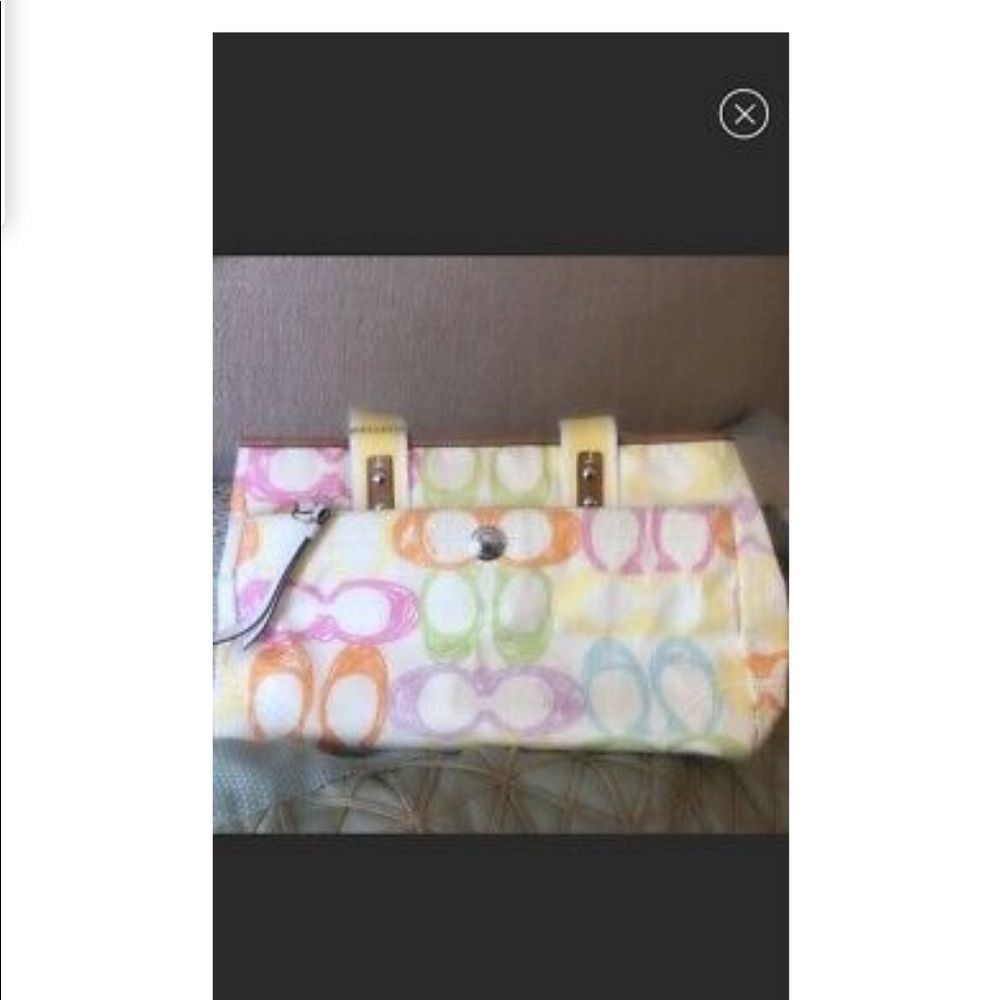 Coach authentic bag Handbag Pastle Rainbow - Picture 4 of 5